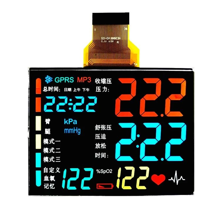 Color Segment Custom High Contrast VA Monochrome Lcd Screen